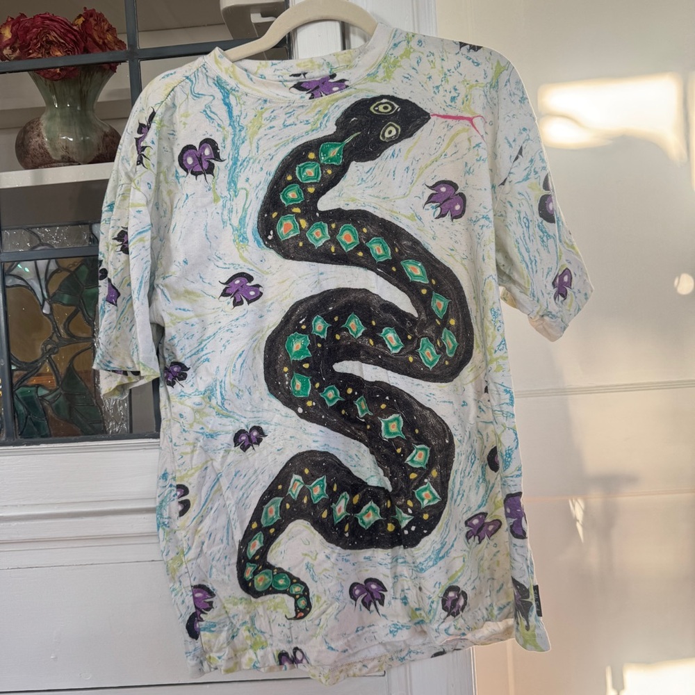 Teddy Fresh x Myfawnwy Multicolor Snake Abstract Graphic Tee